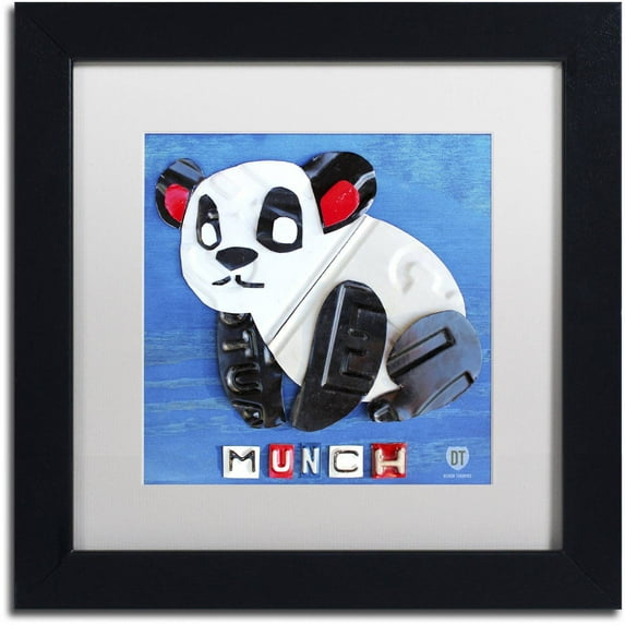 Trademark Fine Art ''Munch the Panda'' by Design Turnpike 11" x 11" White Matted Black Frame (ALI1262-B1111MF)