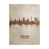 Trademark Fine Art 'Munich Germany Rust Skyline' Canvas Art by Michael Tompsett