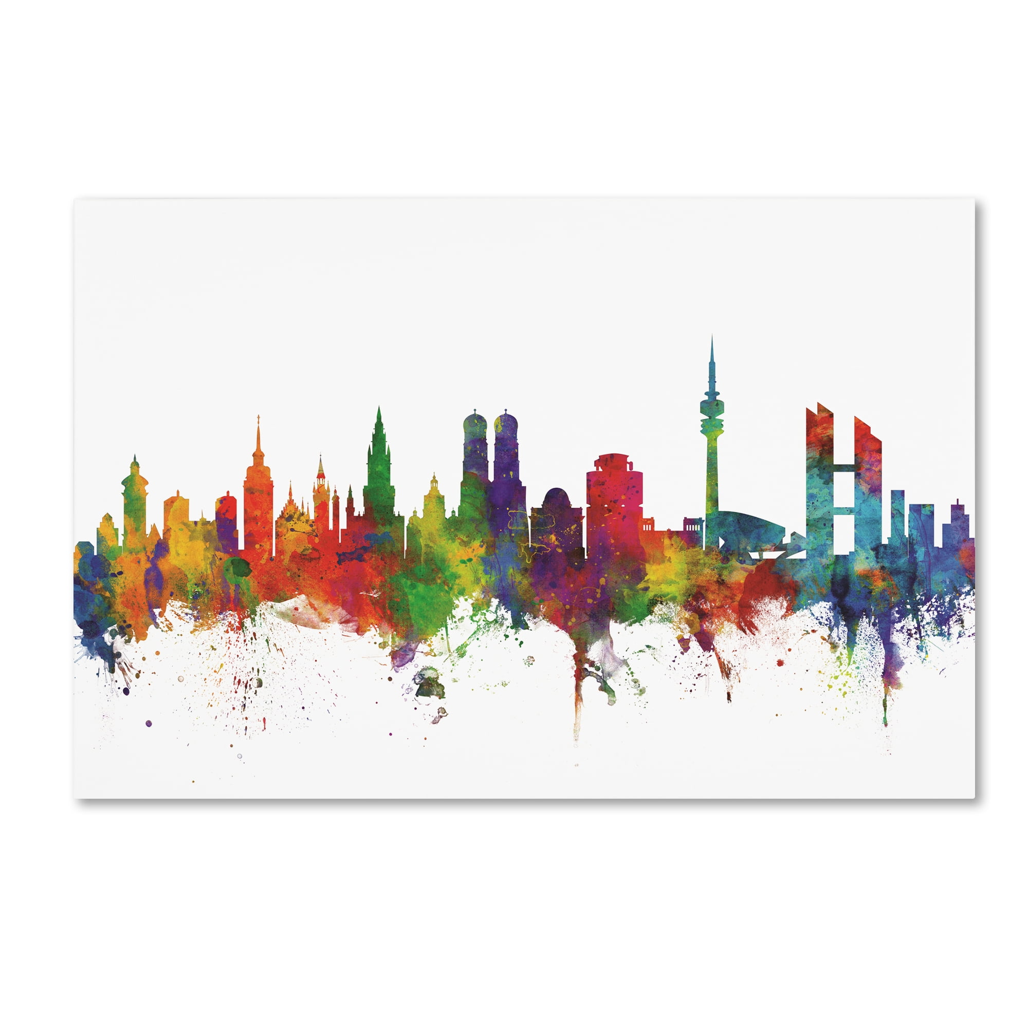 Trademark Fine Art 'Munich Germany Skyline II' Canvas Art by Michael Tompsett