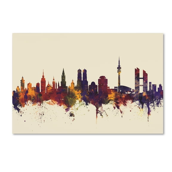 Trademark Fine Art 'Munich Germany Skyline IV' Canvas Art by Michael Tompsett