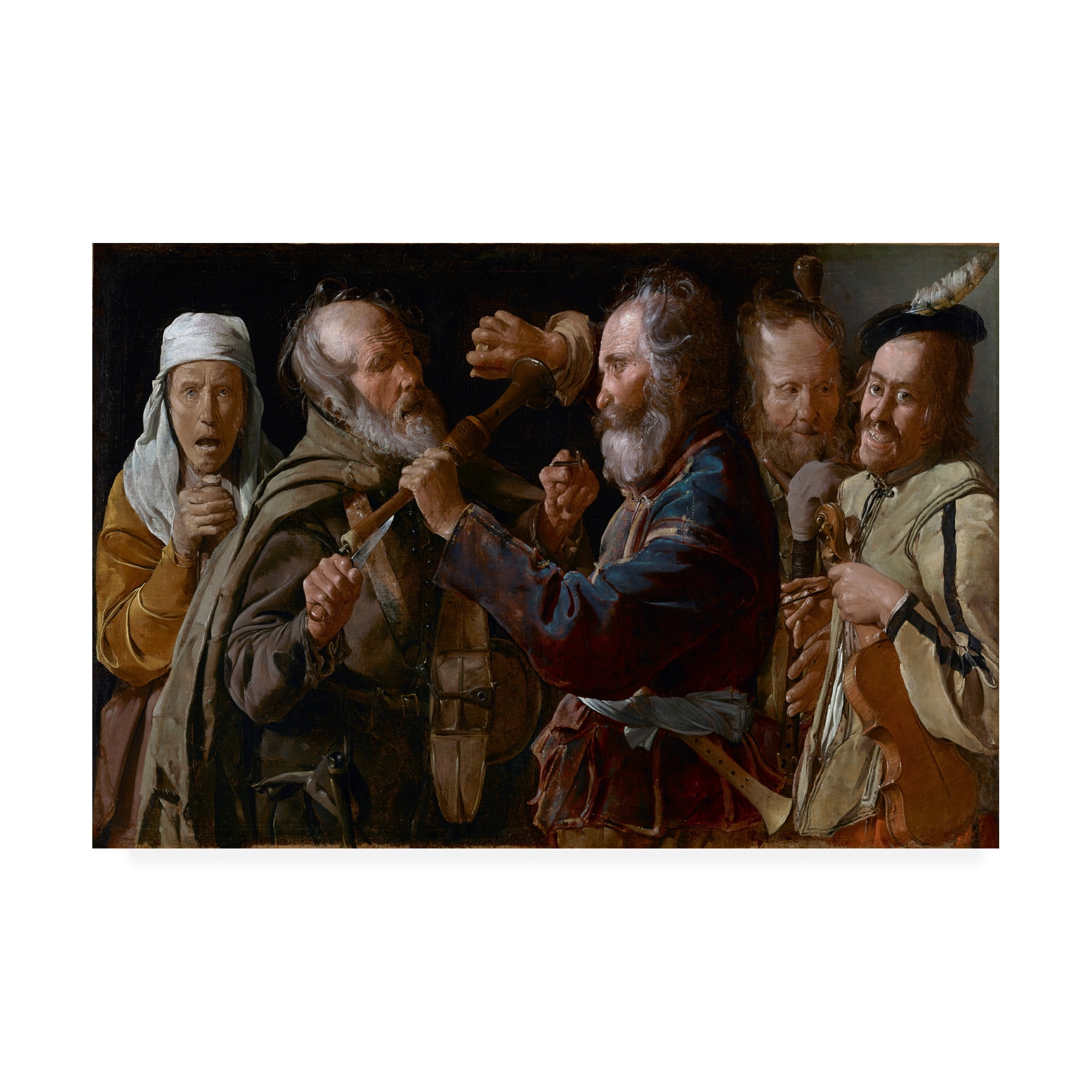 Trademark Fine Art 'Musicians brawl' Canvas Art by La Tour