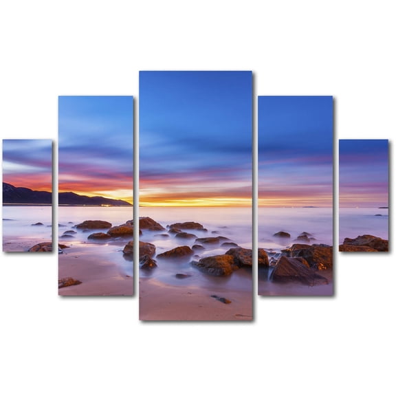 Trademark Fine Art "Mussel Shoals Morning" Canvas Art by Chris Moyer 5-Panel Set