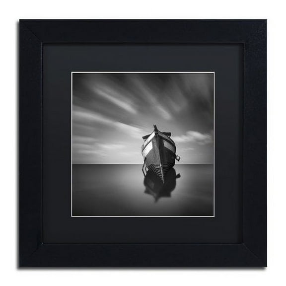 Trademark Fine Art "My Boat IV" Canvas Art by Moises Levy Black Matte, Black Frame