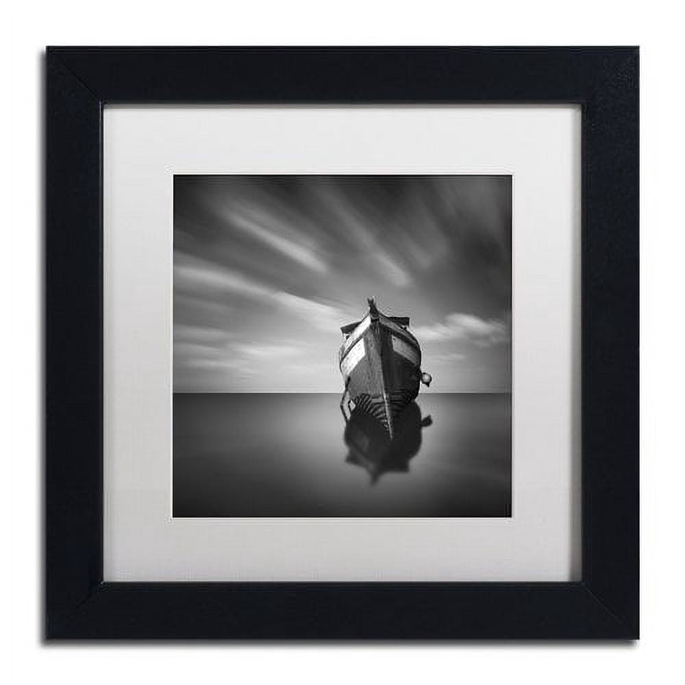 Trademark Fine Art "My Boat IV" Canvas Art by Moises Levy White Matte, Black Frame