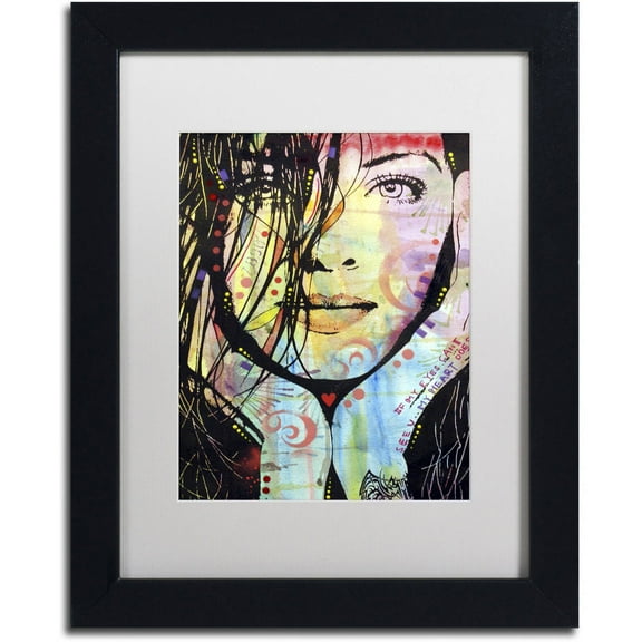 Trademark Fine Art "My Eyes Cant See U" Canvas Art by Dean Russo, White Matte, Black Frame