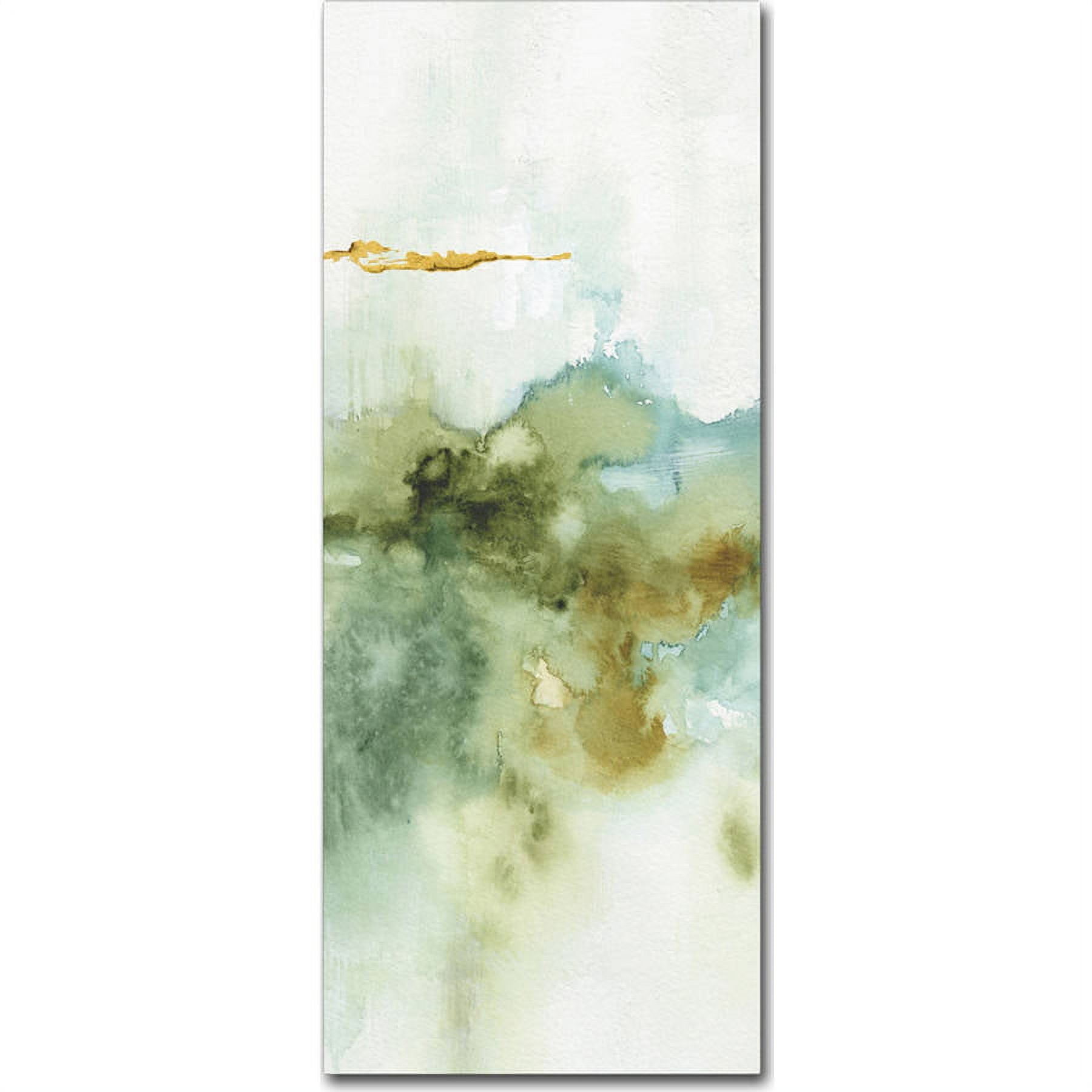 Green and Gold Abstract Canvas Wall Art, 15x20 Inch
