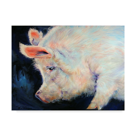 Trademark Fine Art 'My Pink Pig' Canvas Art by Marcia Baldwin