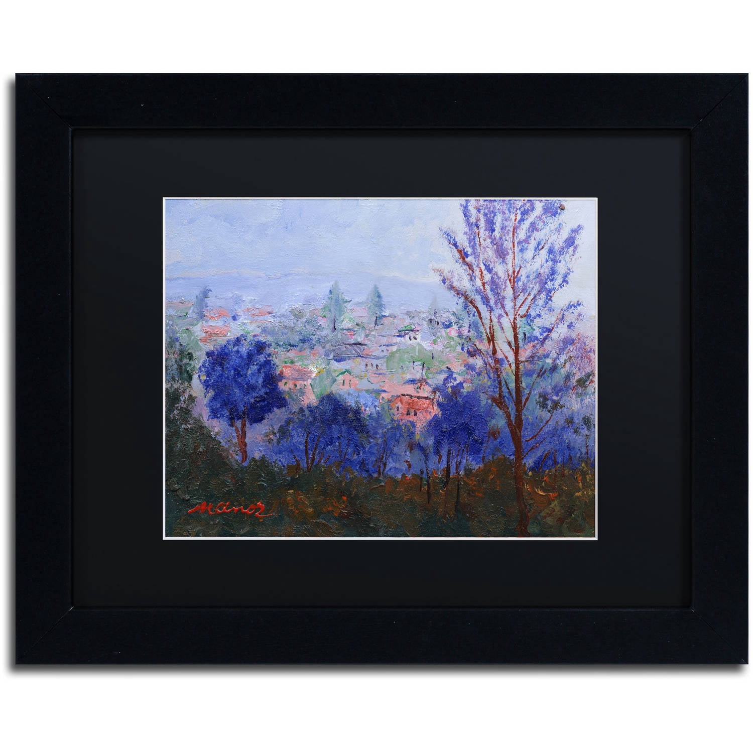 Trademark Fine Art "Mystic Town" Canvas Art by Manor Shadian Black Matte, Black Frame