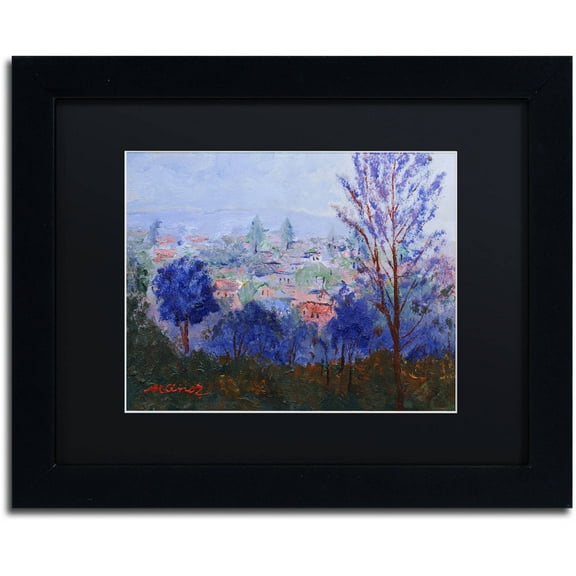 Trademark Fine Art "Mystic Town" Canvas Art by Manor Shadian Black Matte, Black Frame