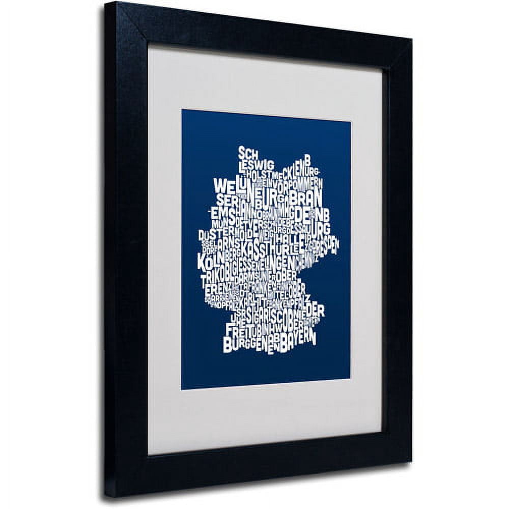 Trademark Fine Art "NAVY-Germany Regions Map" Matted Framed by Michael Tompsett