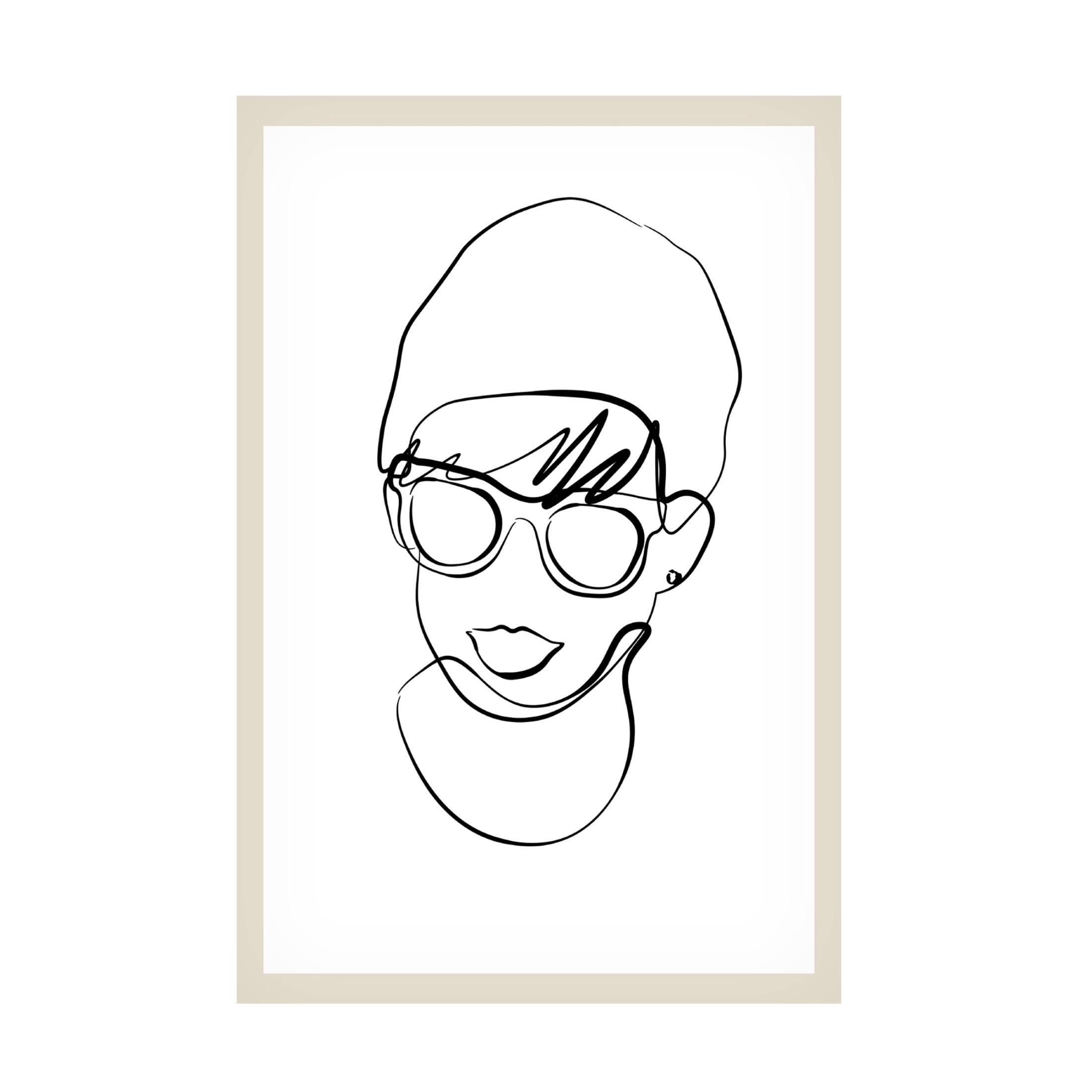Trademark Fine Art NKTN   Modern woman line portrait Canvas Wall Art