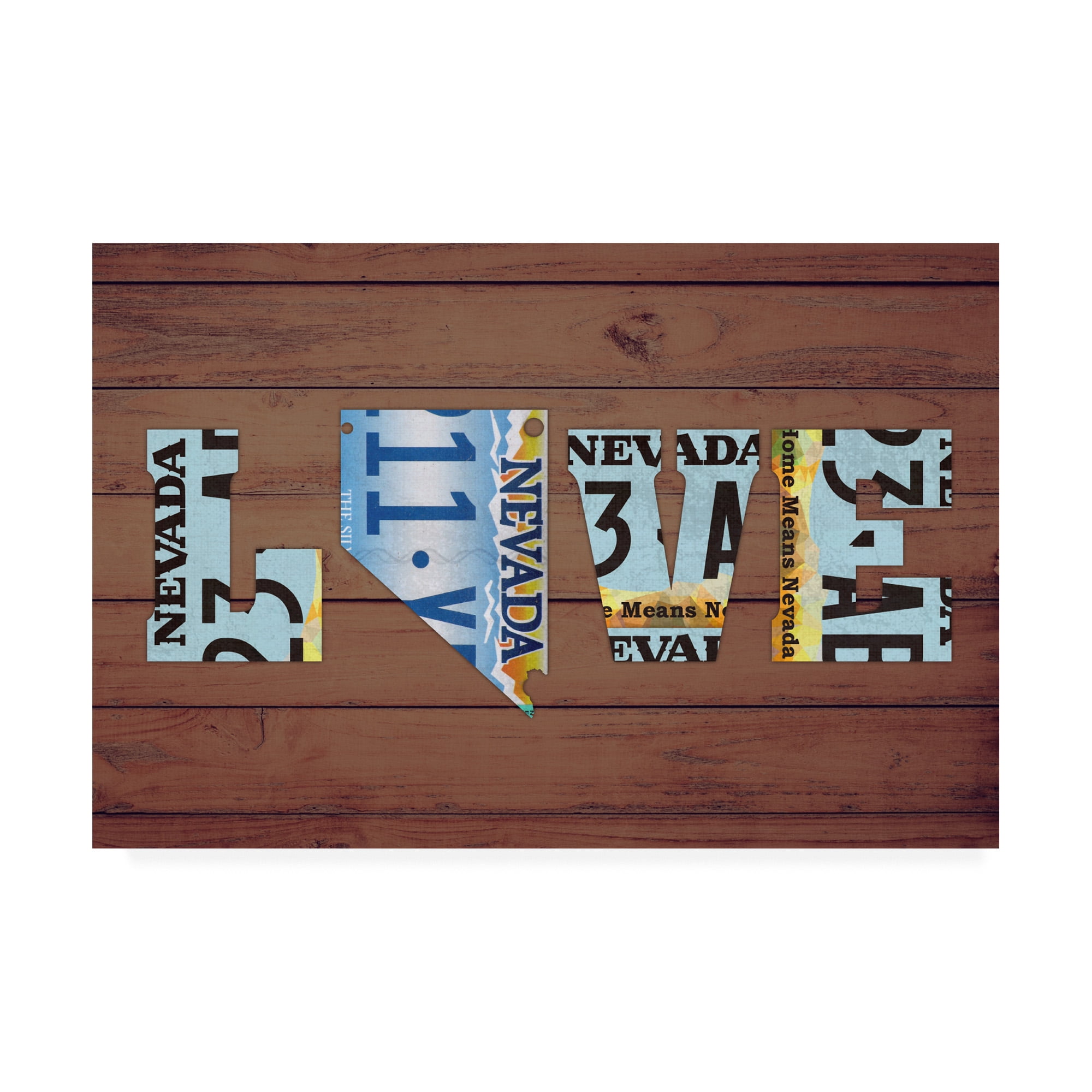 Trademark Fine Art 'NV State Love' Canvas Art by Design Turnpike