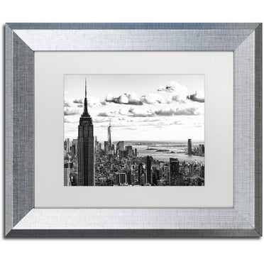 Trademark Fine Art "NY Cityscape" Canvas Art by Philippe Hugonnard, White Matte, Silver Frame