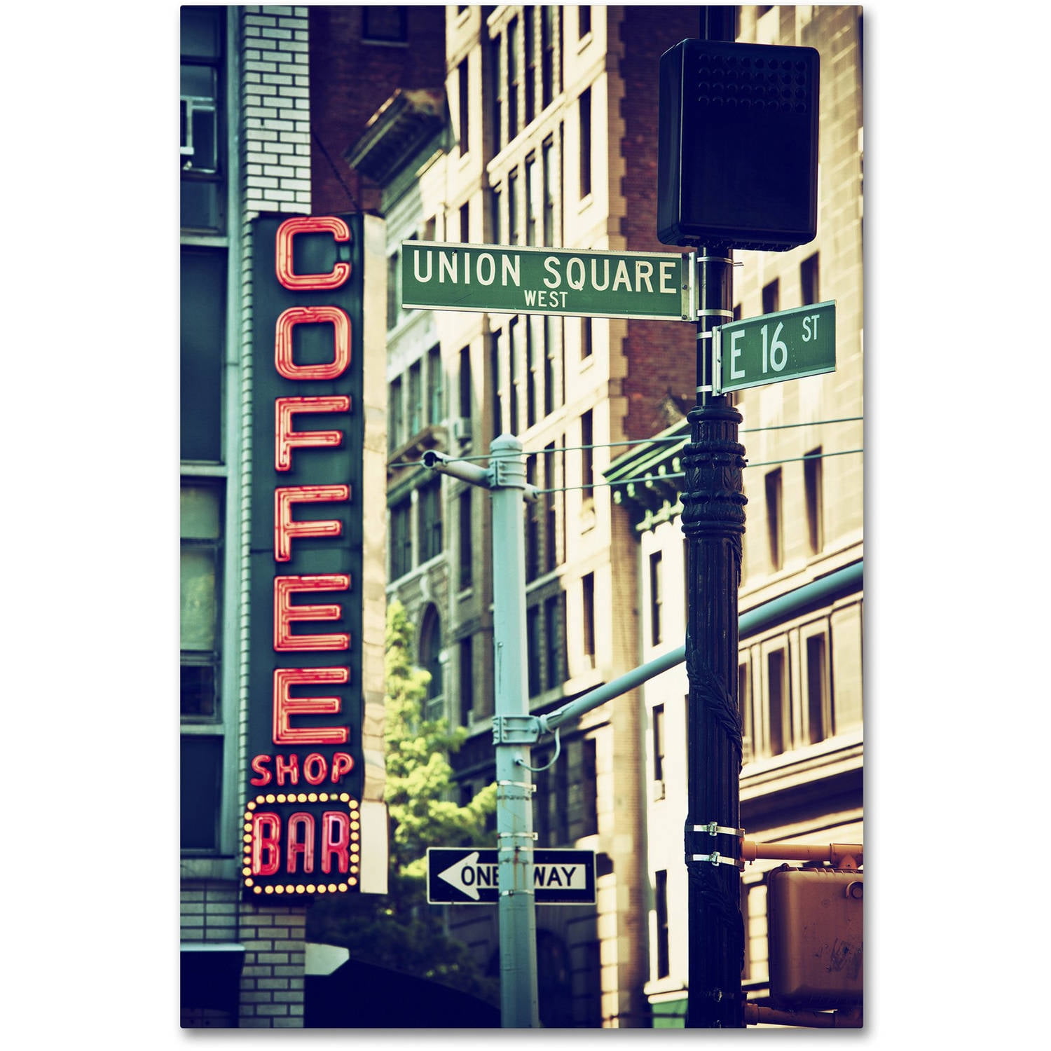 Philippe Hugonnard NYC Coffee Bar Canvas Art in 16x24-Inch