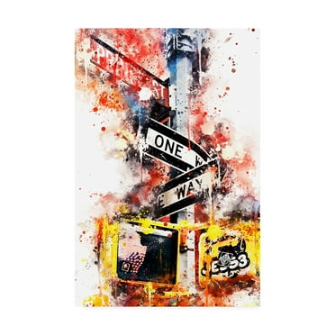 Trademark Fine Art 'NYC Watercolor Collection - One Way' Canvas Art by Philippe Hugonnard