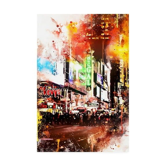 Trademark Fine Art 'NYC Watercolor Collection - Pedestrian Pathway' Canvas Art by Philippe Hugonnard