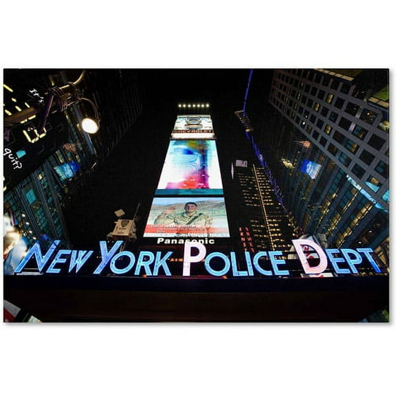 Trademark Fine Art "NYPD In Blue Neon" Canvas Art by Yale Gurney