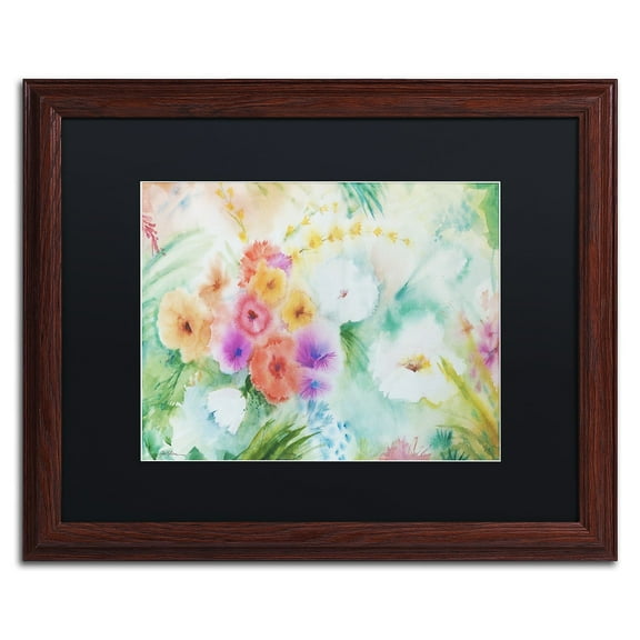 Trademark Fine Art "Napa Garden" Canvas Art by Sheila Golden Black Matte, Wood Frame