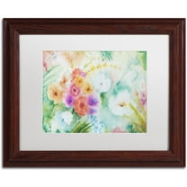 Trademark Fine Art "Napa Garden" Canvas Art by Sheila Golden White Matte, Wood Frame