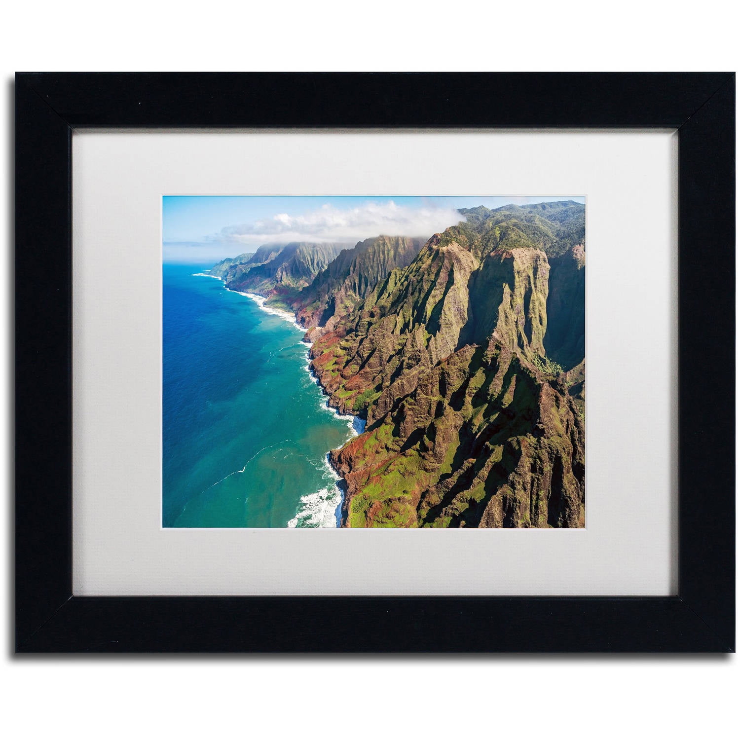 Napali Coast Black Framed Acrylic Canvas Print, 16" x 20"