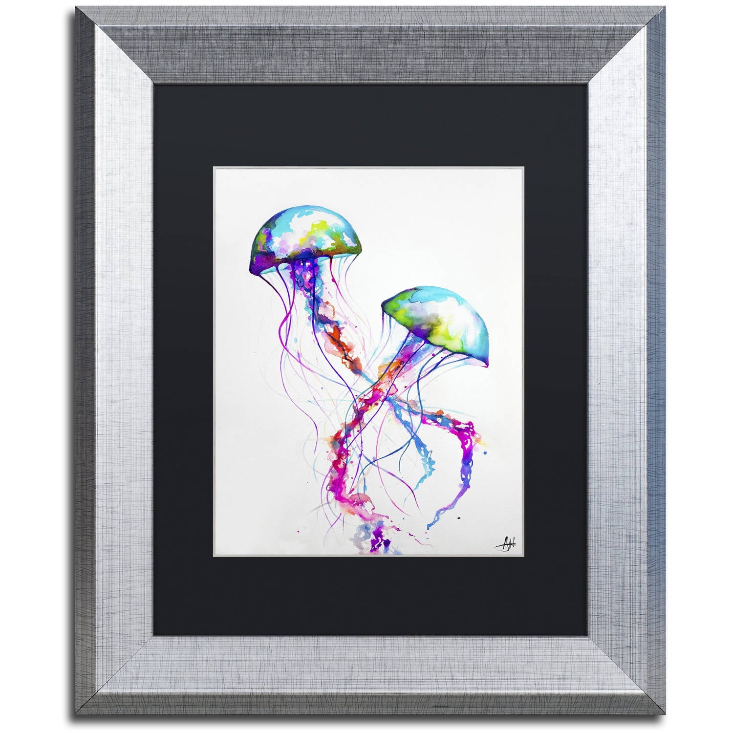 Trademark Fine Art 'Narasumas' Canvas Art by Marc Allante, Black Matte, Silver Frame
