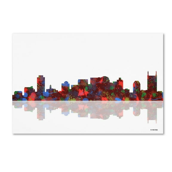 Trademark Fine Art "Nashville Tennessee Skyline" Canvas Art by Marlene Watson