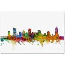 Trademark Fine Art Michael Tompsett Nashville Tennessee Skyline Canvas Wall Art - 12x19