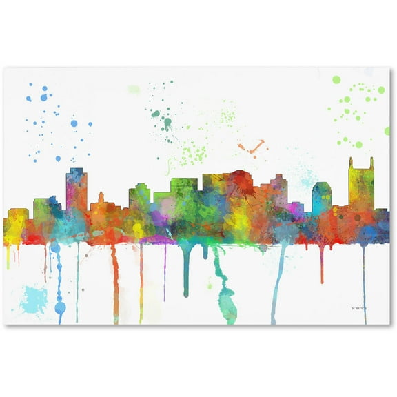 Trademark Fine Art "Nashville Tennessee Skyline Mclr-1" Canvas Art by Marlene Watson