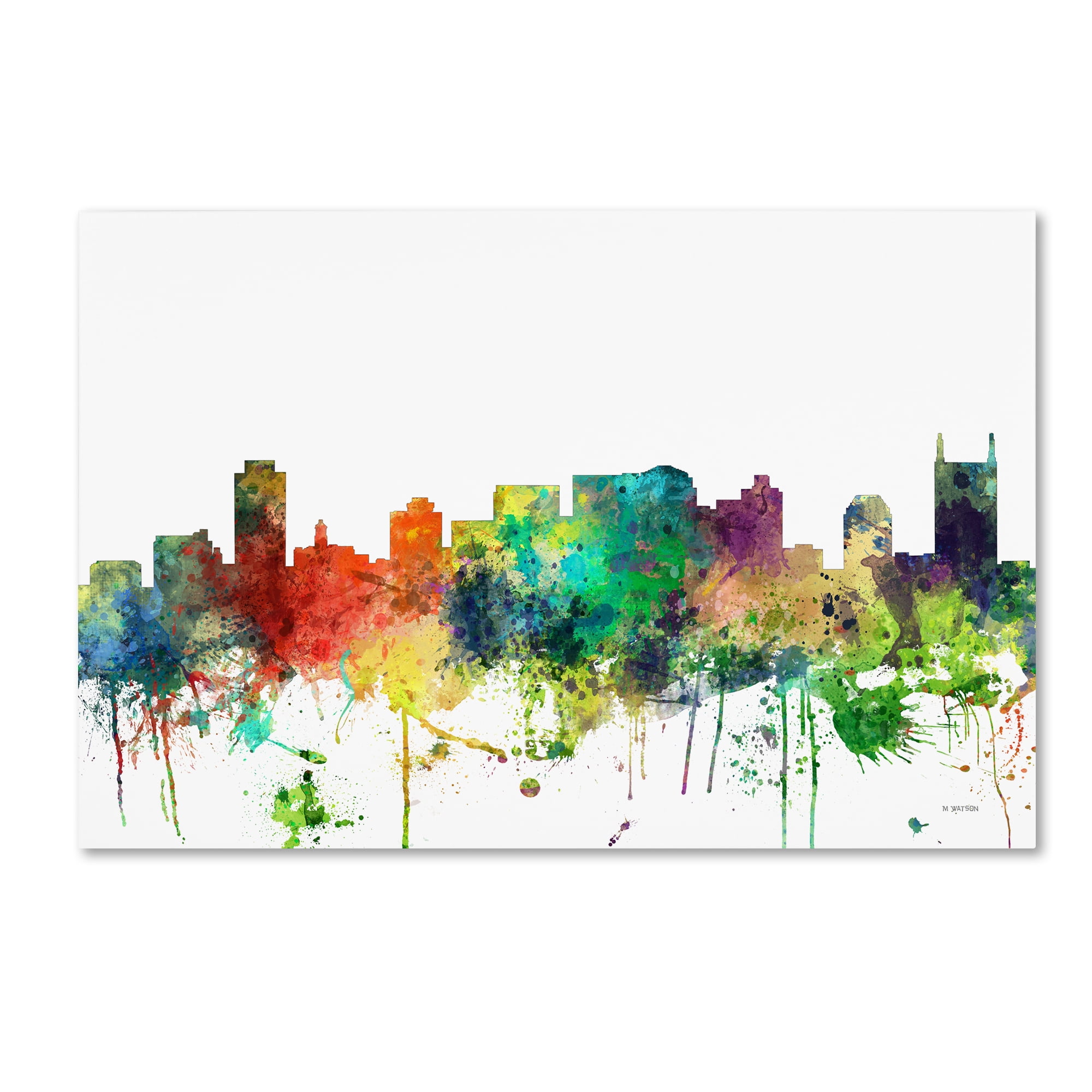 Trademark Fine Art "Nashville Tennessee Skyline SP" Canvas Art by Marlene Watson