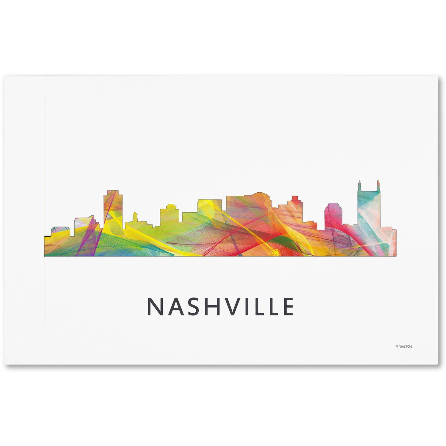 Trademark Fine Art 'Nashville Tennessee Skyline WB-1' Canvas Art by Marlene Watson