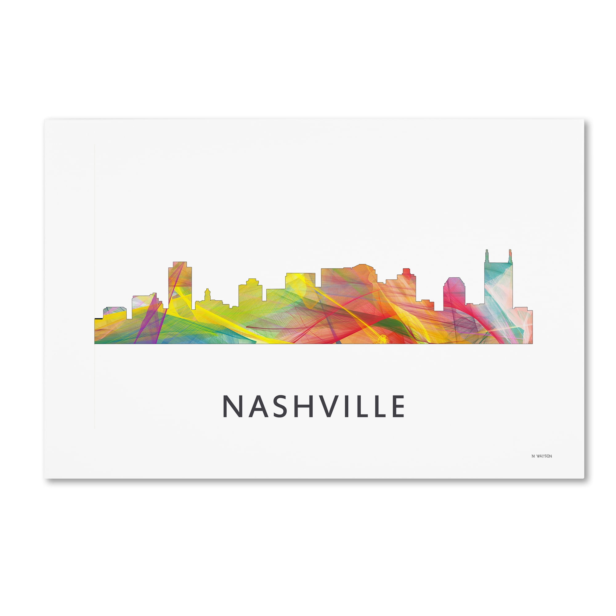 Trademark Fine Art 'Nashville Tennessee Skyline WB-1' Canvas Art by Marlene Watson