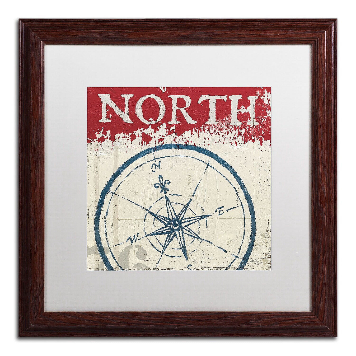 Trademark Fine Art "Nautical I Red" Canvas Art by Wellington Studio, White Matte, Wood Frame