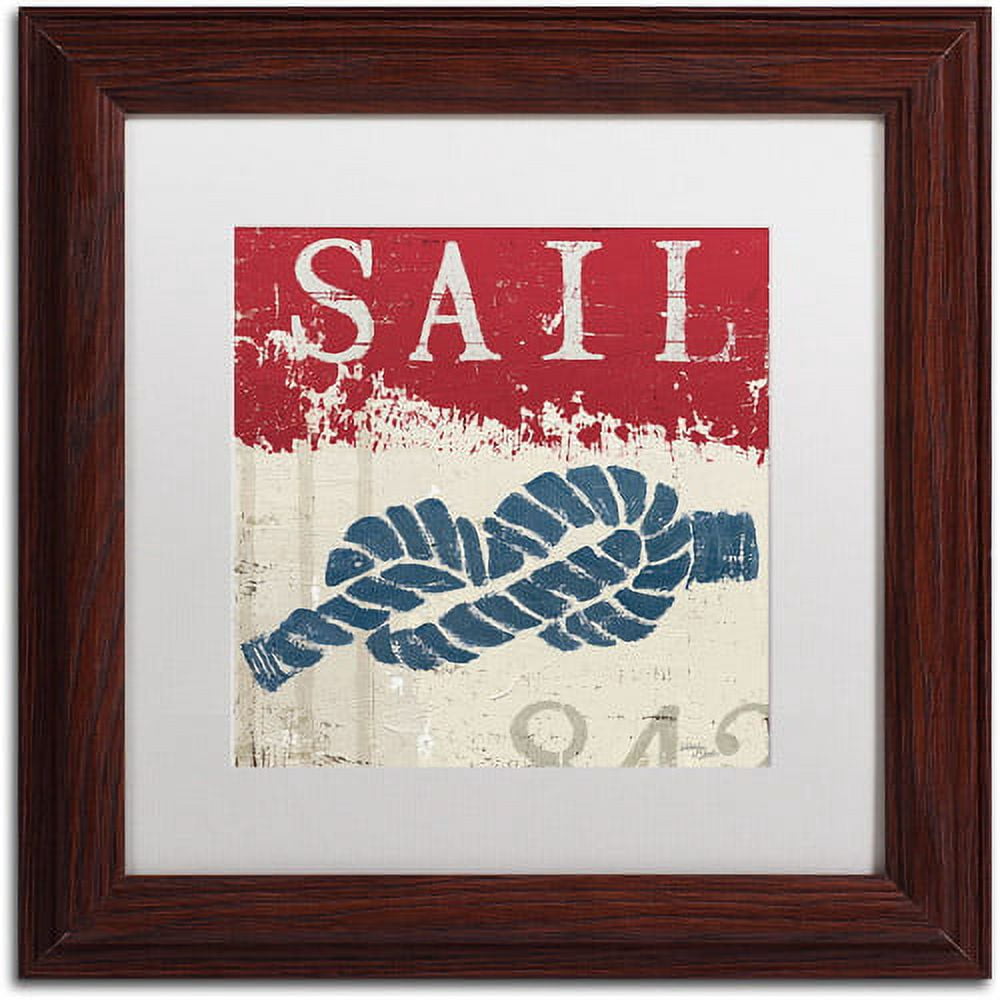 Trademark Fine Art "Nautical III Red" Canvas Art by Wellington Studio, White Matte, Wood Frame