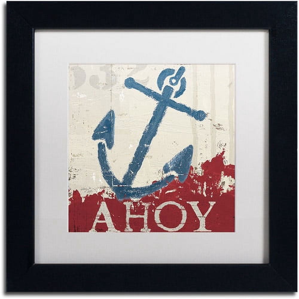 Trademark Fine Art "Nautical IV Red" Canvas Art by Wellington Studio, White Matte, Black Frame
