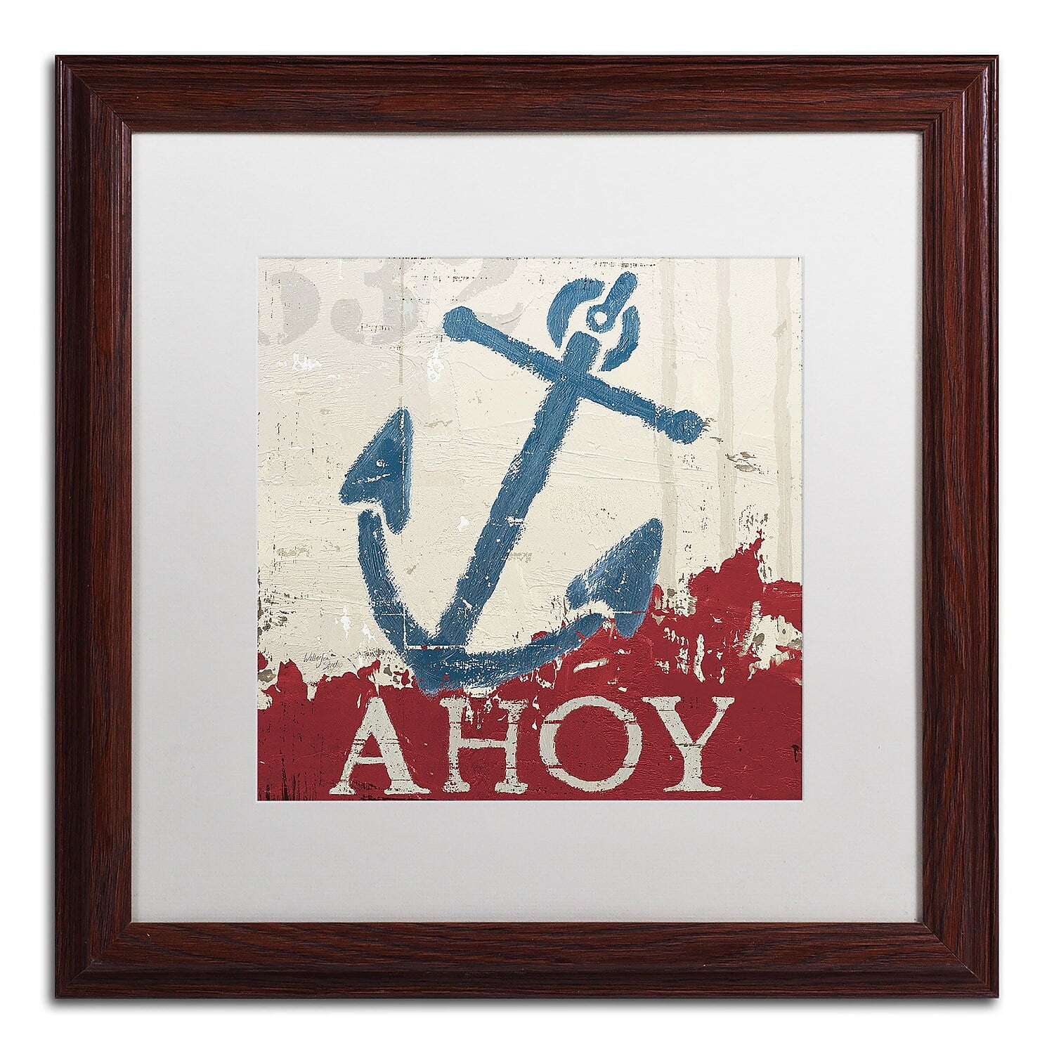 Trademark Fine Art "Nautical IV Red" Canvas Art by Wellington Studio, White Matte, Wood Frame
