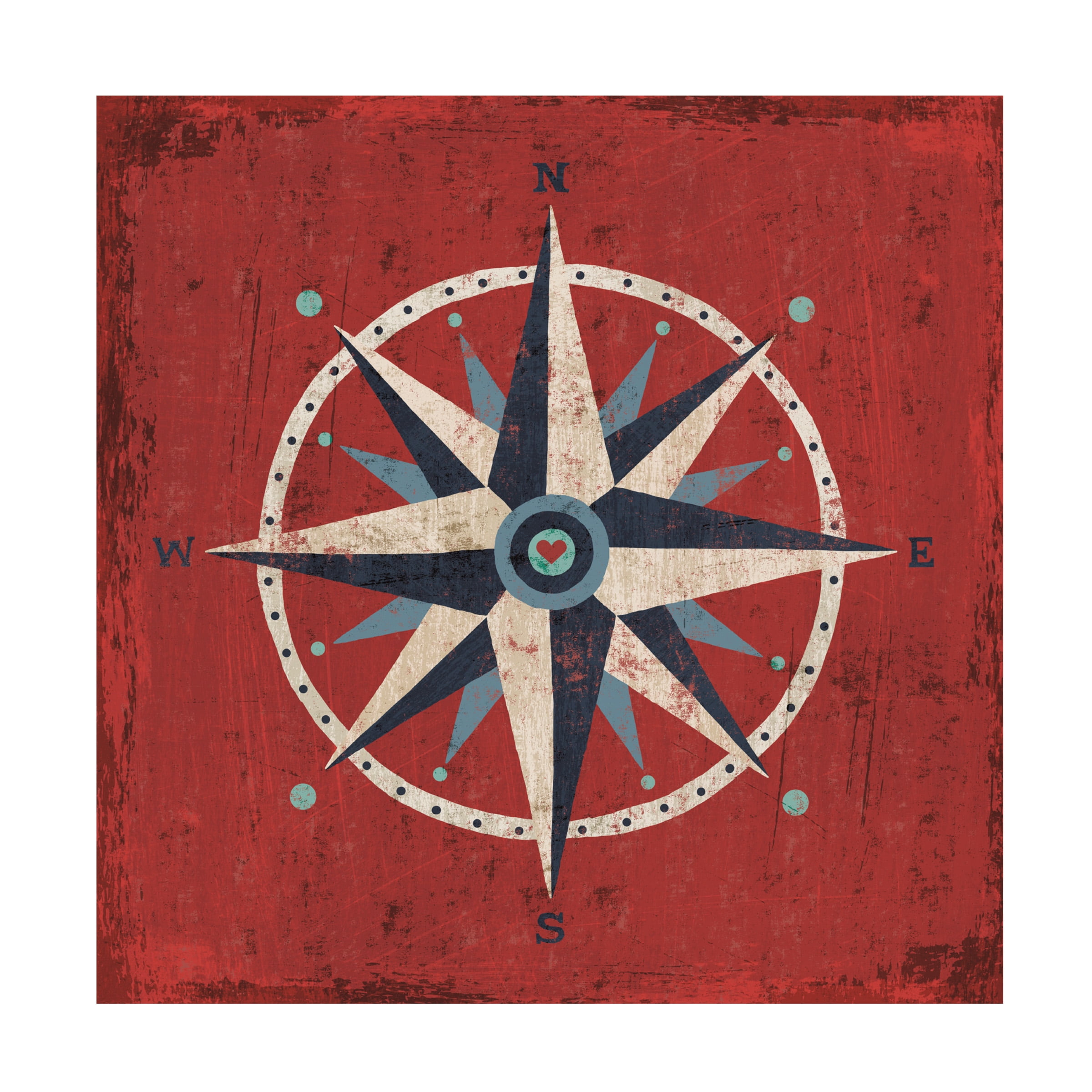 Trademark Fine Art 'Nautical Love Compass' Canvas Art by Michael Mullan