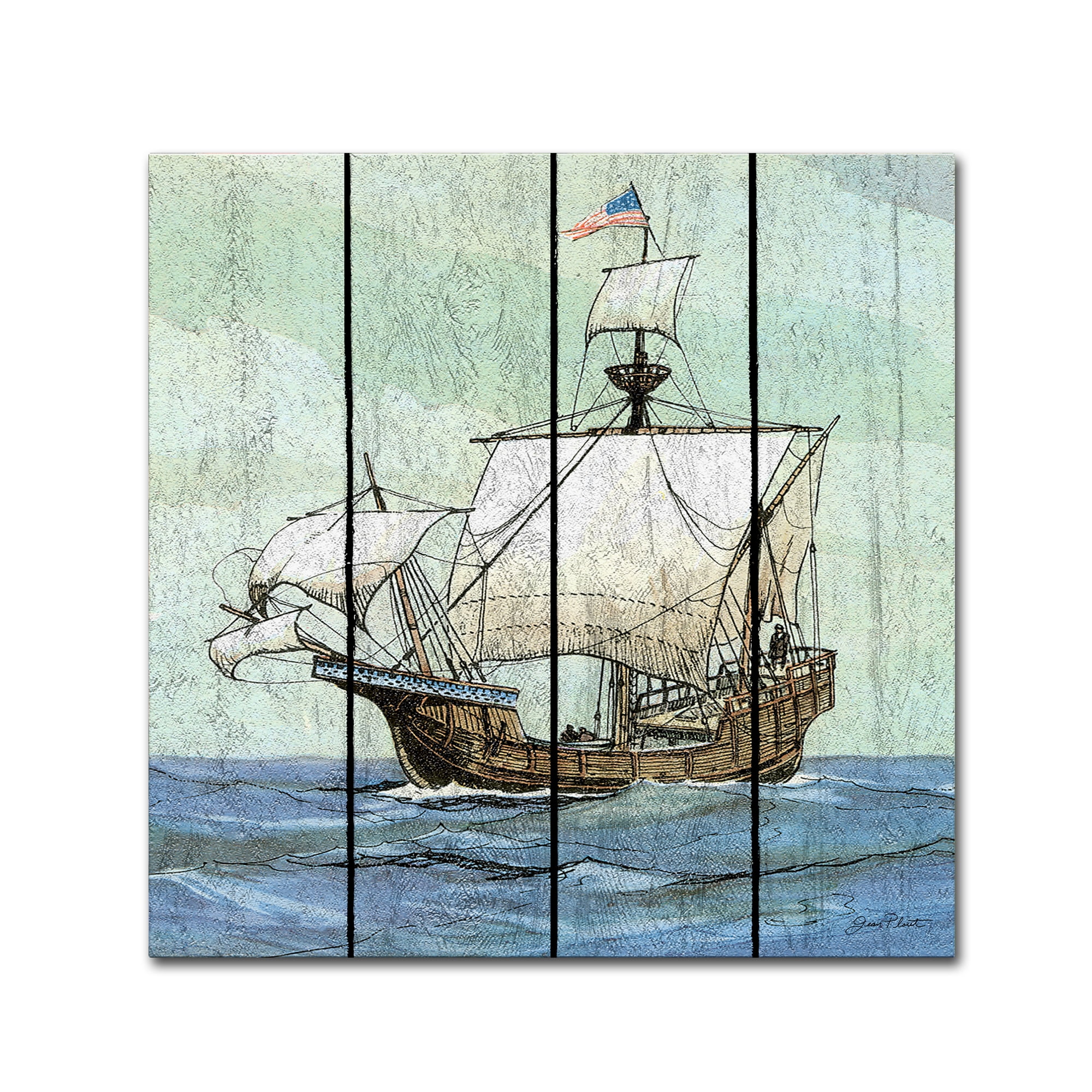 Trademark Fine Art 'Nautical Ships 1' Canvas Art by Jean Plout