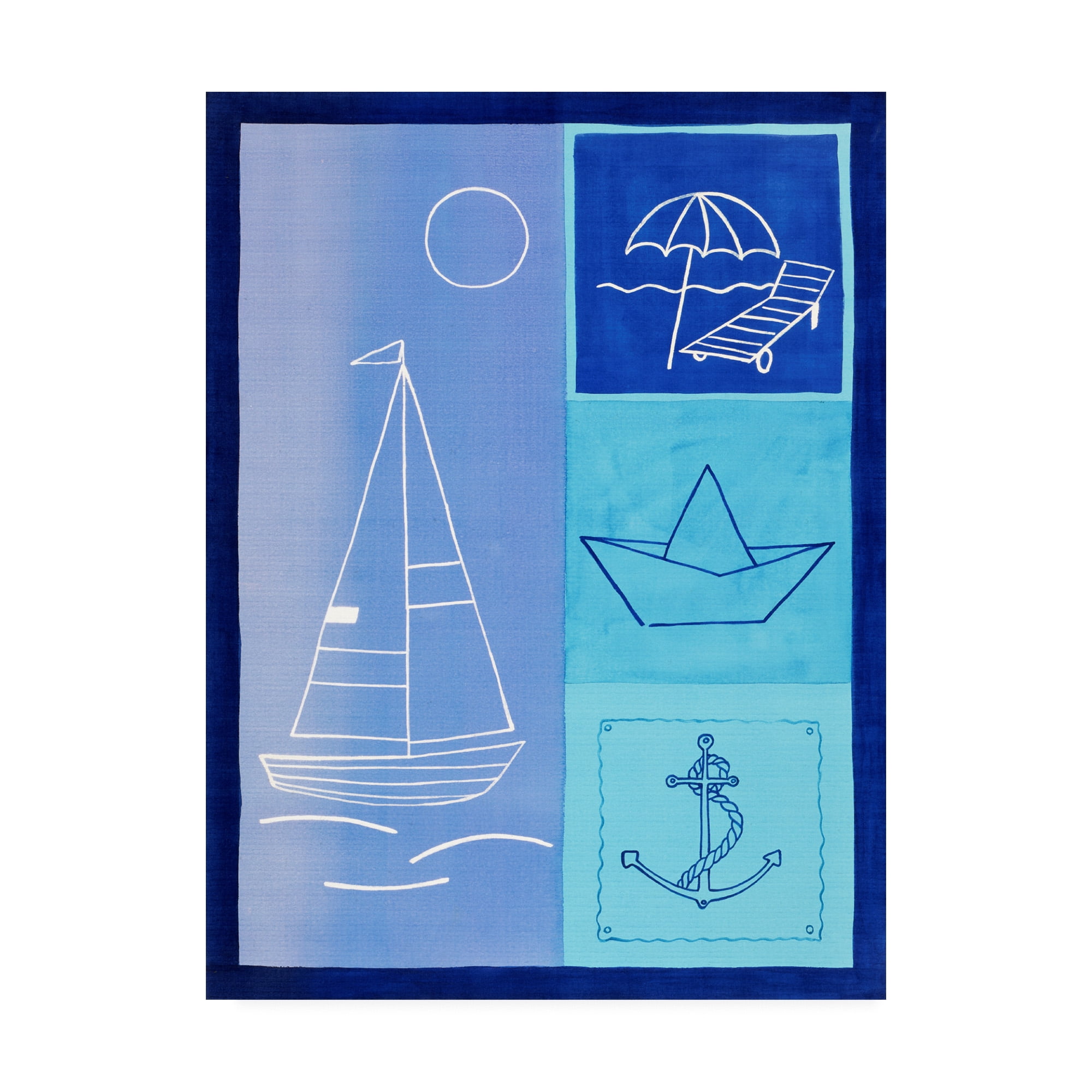 Trademark Fine Art 'Nautical Theme In Blues' Canvas Art by Pablo Esteban