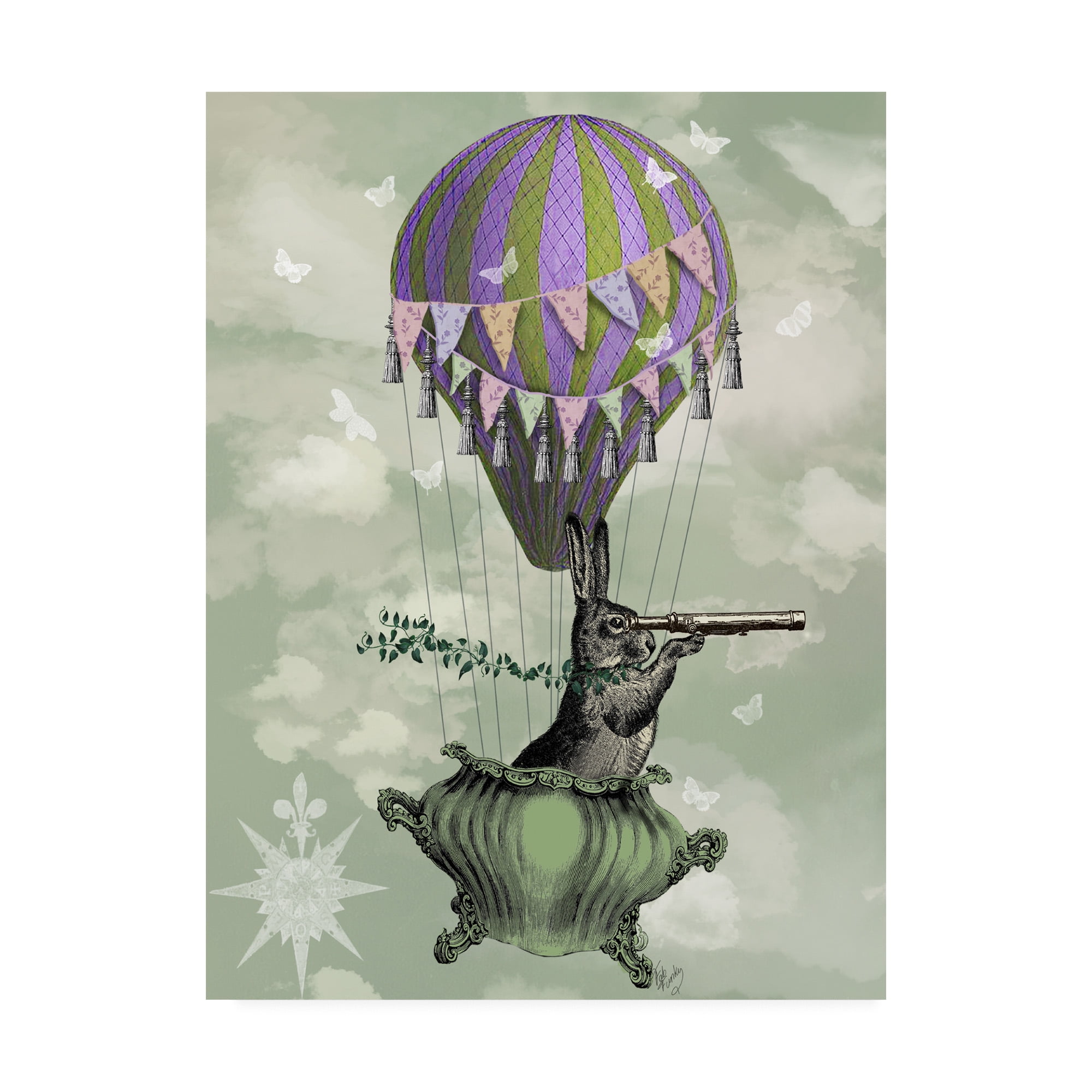 Trademark Fine Art 'Navigating Rabbit' Canvas Art by Fab Funky