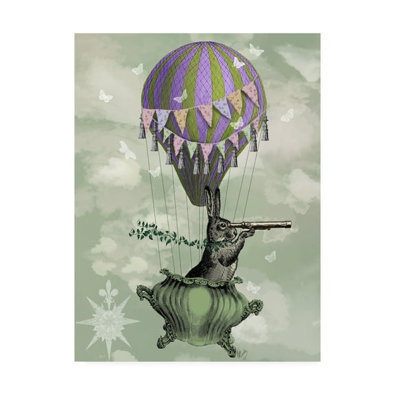 Trademark Fine Art 'Navigating Rabbit' Canvas Art by Fab Funky