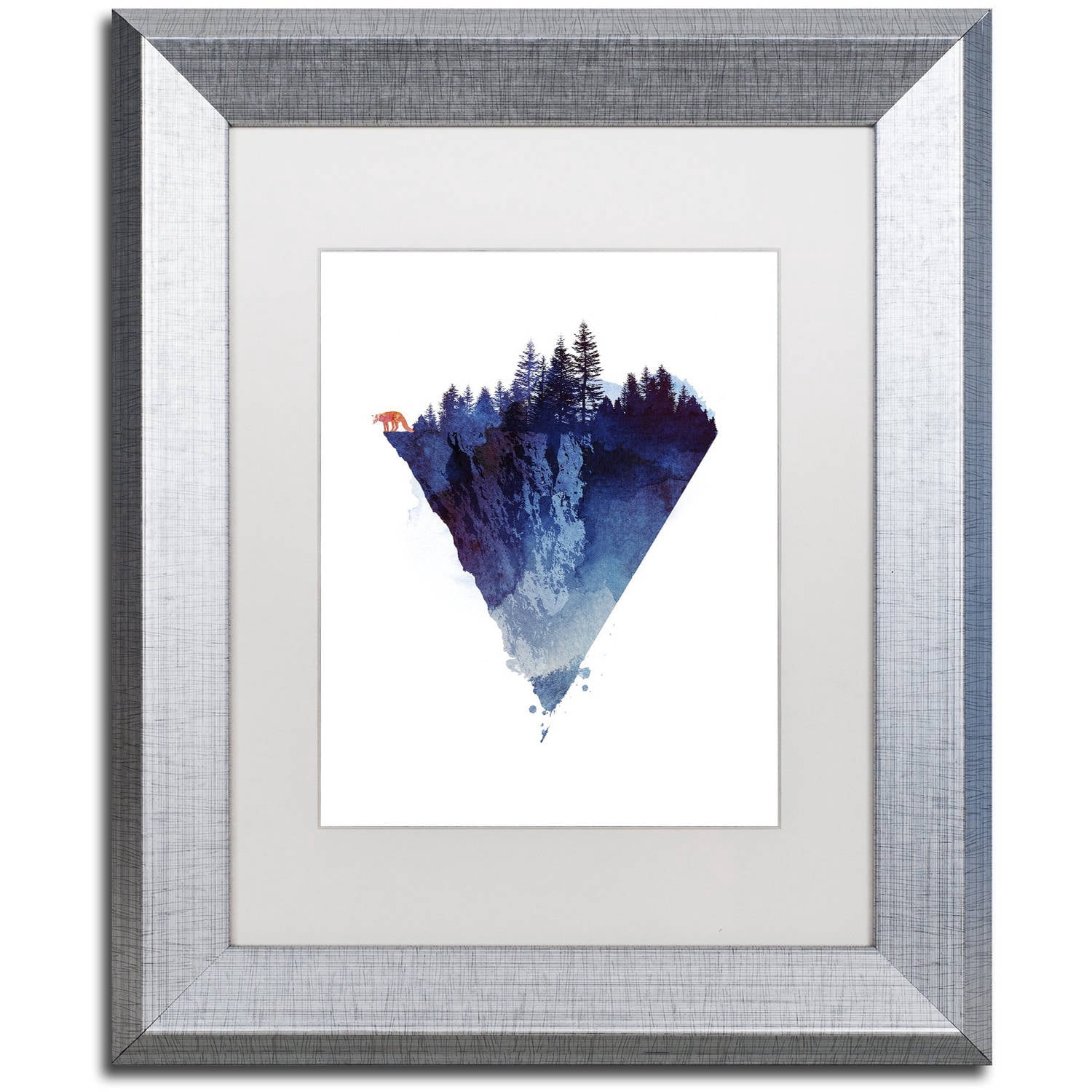 Trademark Fine Art 'Near To The Edge' Canvas Art by Robert Farkas, White Matte, Silver Frame