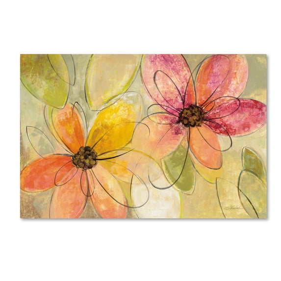 Trademark Fine Art "Neon Floral v2" Canvas Art by Silvia Vassileva