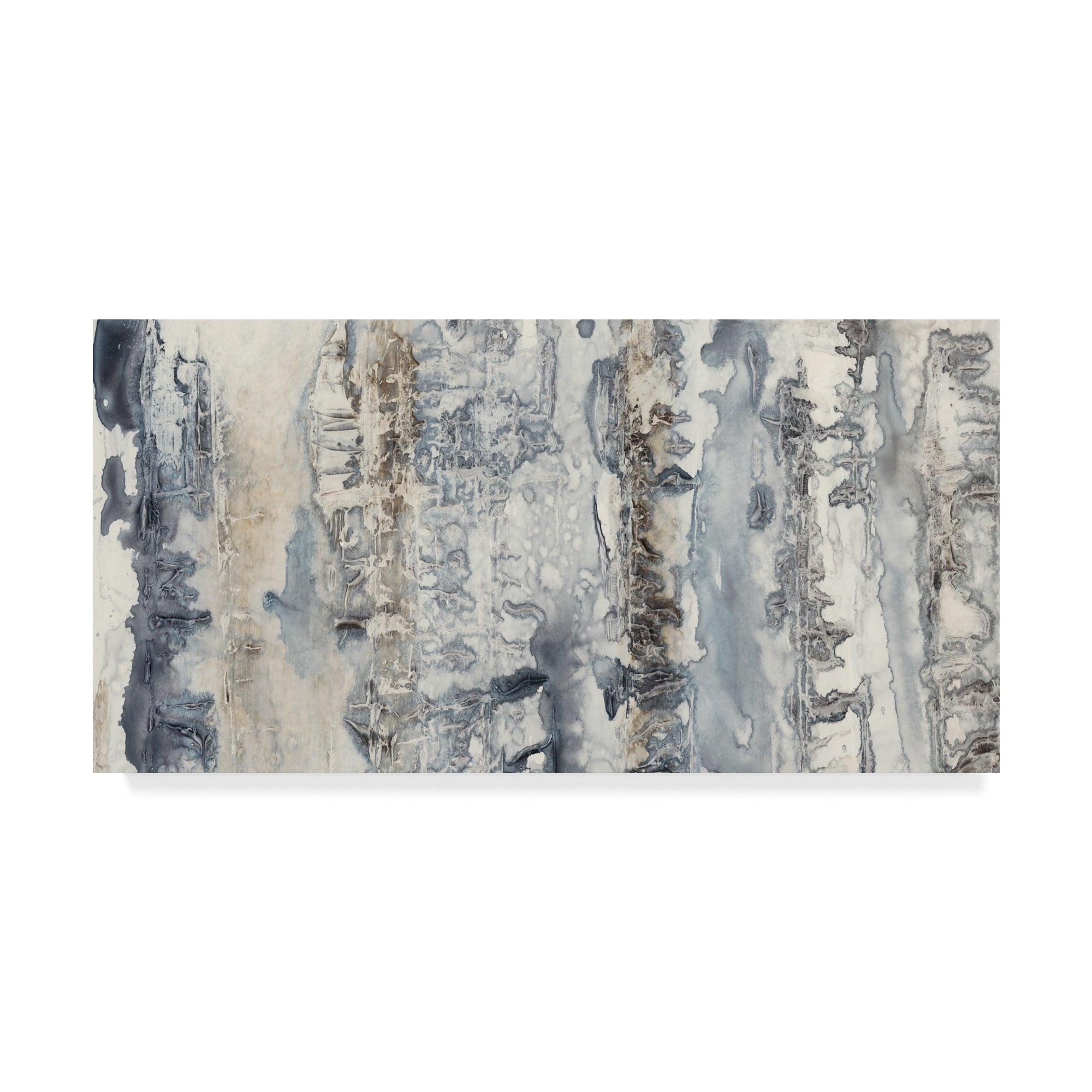 Abstract Blue and Beige Canvas Art Print in 10 x 19 Frame