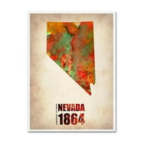 Trademark Fine Art "Nevada Watercolor Map" Canvas Art by Naxart
