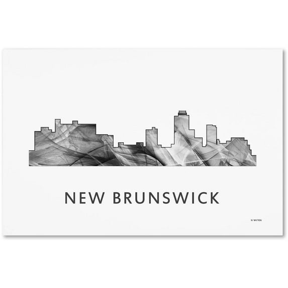 Trademark Fine Art 'New Brunswick NJ Skyline WB-BW' Canvas Art by Marlene Watson