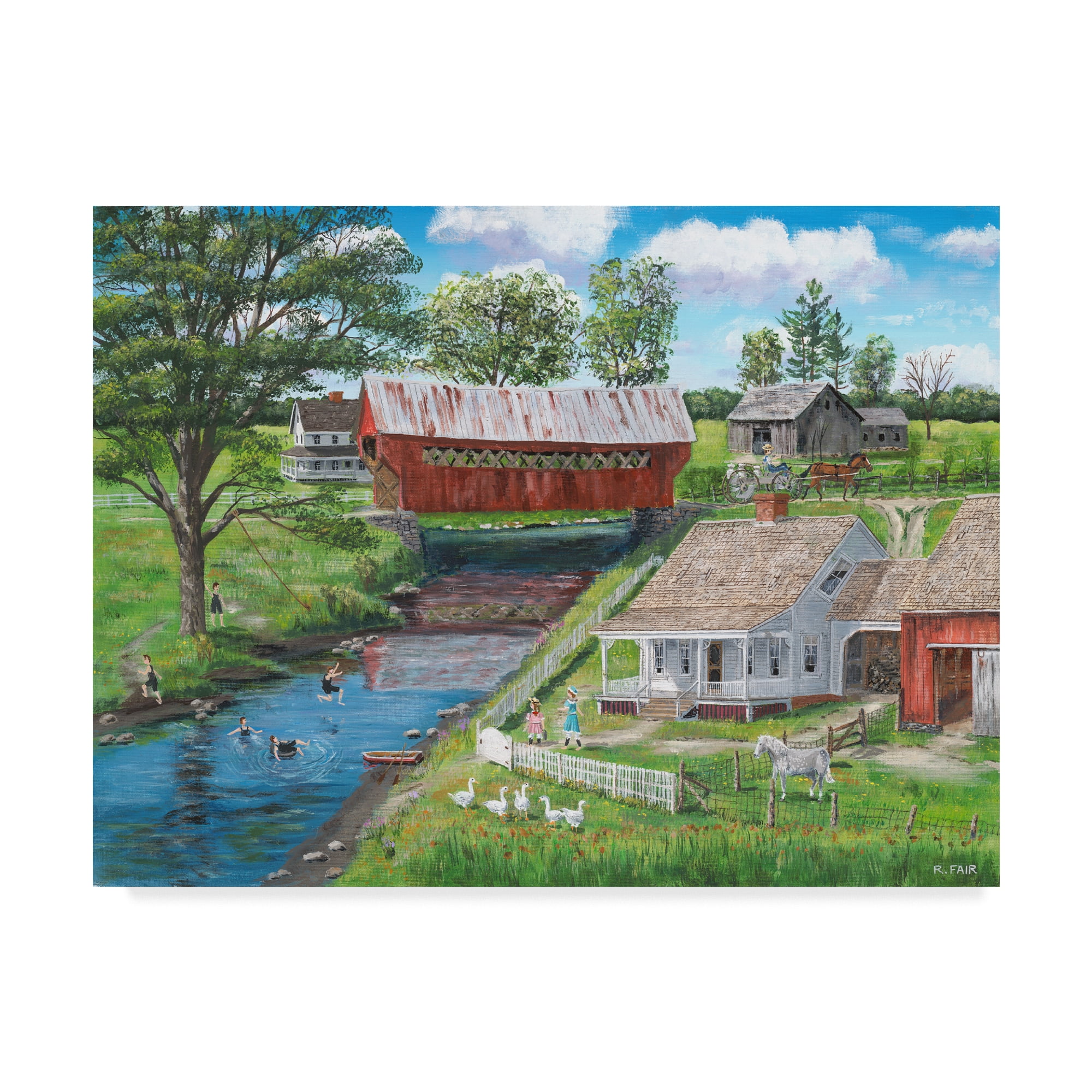 Trademark Fine Art 'New England Homestead' Canvas Art by Bob Fair