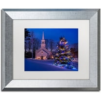 Trademark Fine Art "New England Xmas" Canvas Art by Michael Blanchette Photography White Matte, Silver Frame
