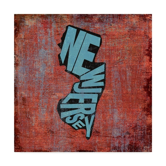 Trademark Fine Art 'New Jersey' Canvas Art by Art Licensing Studio