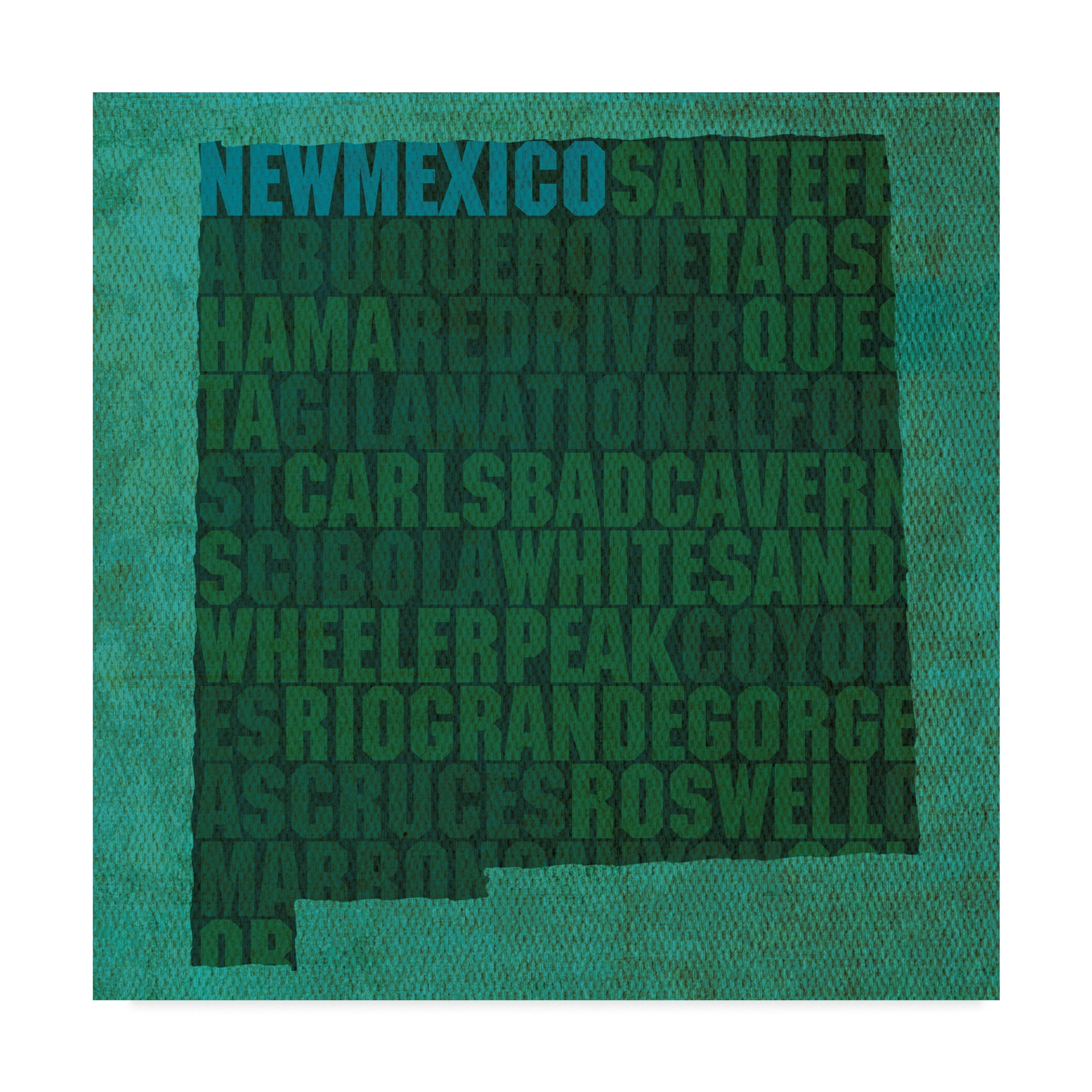 Trademark Fine Art 'New Mexico State Words' Canvas Art by Red Atlas Designs