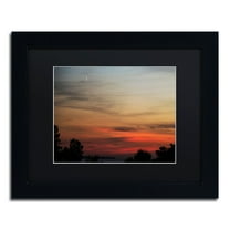 Trademark Fine Art "New Moon Sunset" Canvas Art by Kurt Shaffer, Black Matte, Black Frame